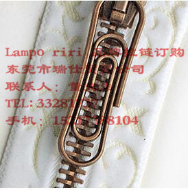 古铜色回形针拉头