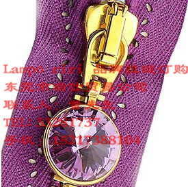 日字扣水晶拉头烧花布带